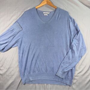 Peter Millar Men's Light Blue 100% Cotton V-Neck Sweater Size XL